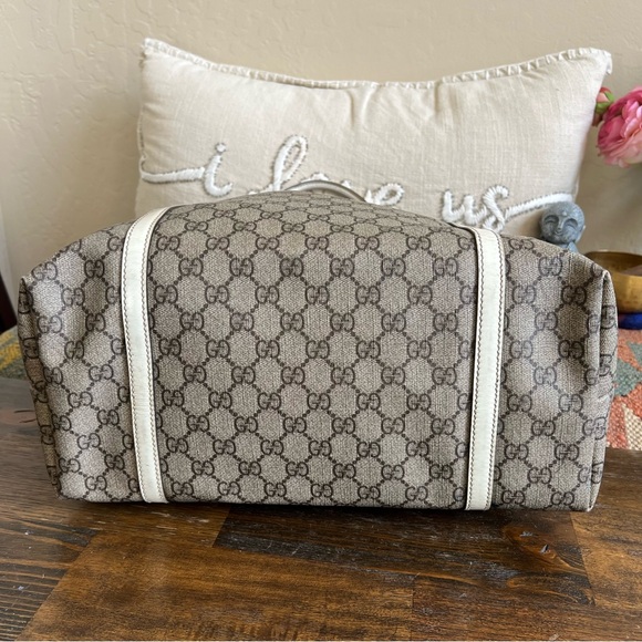 GUCCI “Joy” GG Monogram Tote With White Leather Trim - Picture 6 of 17